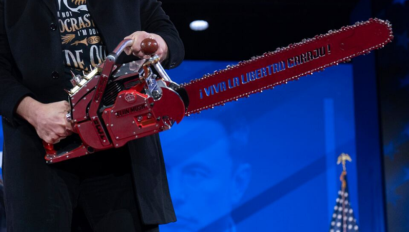 The chainsaw given to Elon Musk by Javier Milei