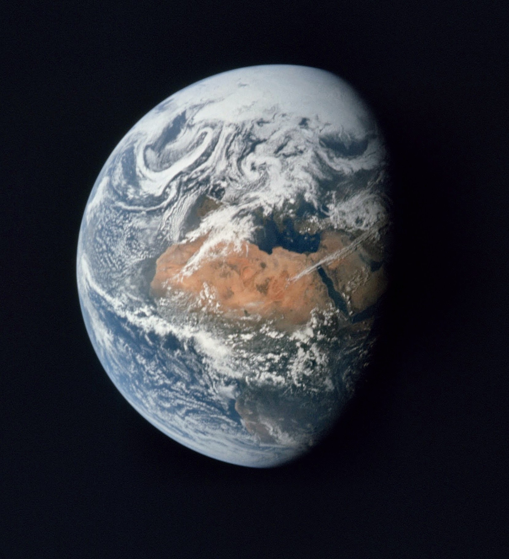 The blue planet in the dark space