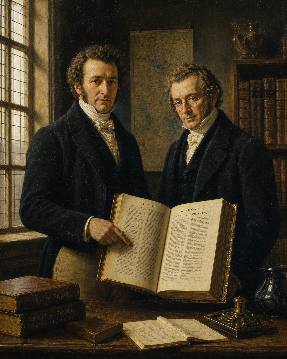 In the form of a painting by Vermeer, Charlton Lewis and Charles Short present their dictionary of Latin